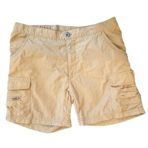 Adventure Outfitters Women Nylon Hiking Shorts Cargo Pocket Tan Khaki Beige
